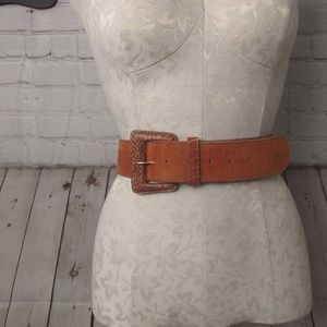 Genuine Leather Faux Snake Skin Belt